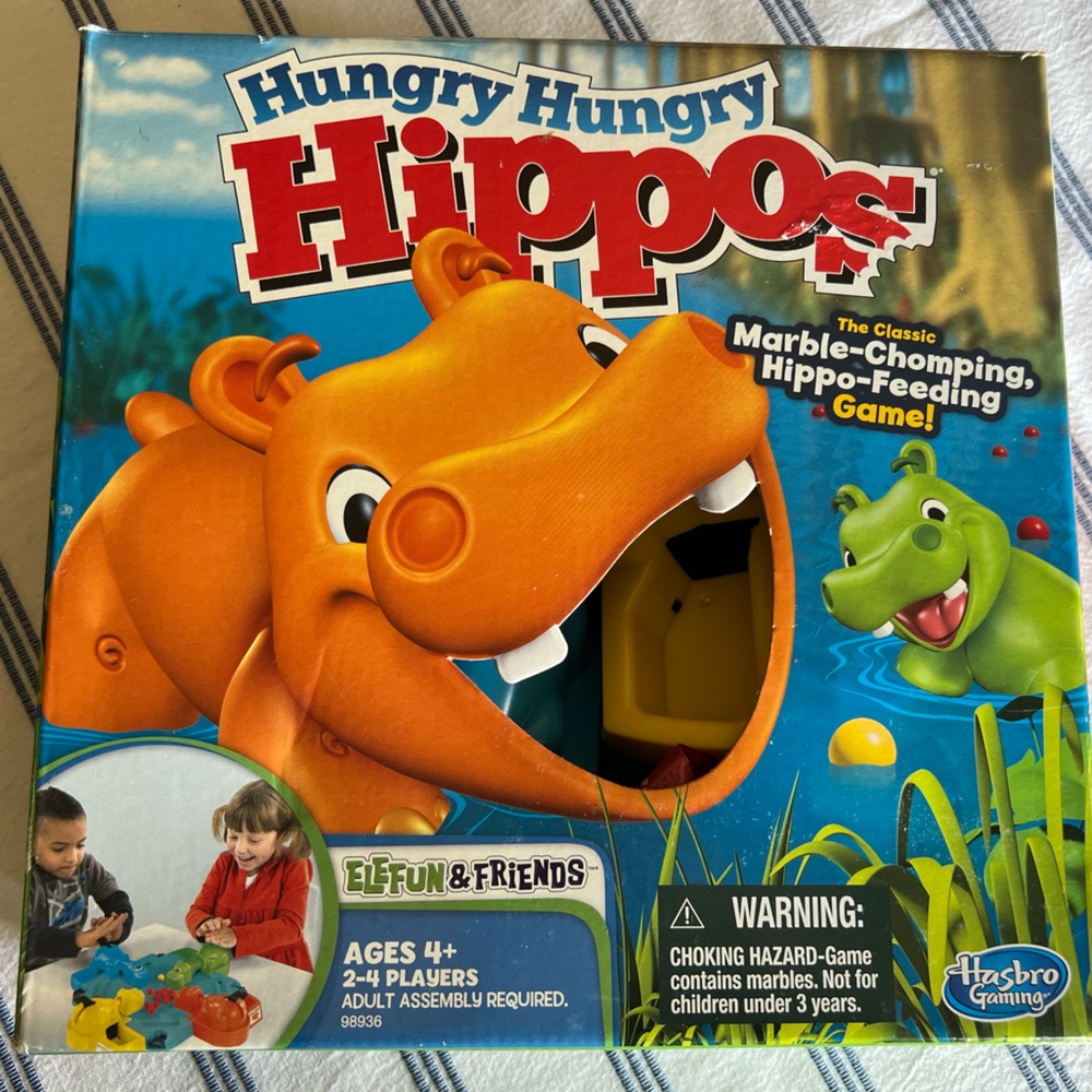PREOWNED - 2014 Elefun & Friends Hungry Hungry Hippos Board Game, 2-4 Players